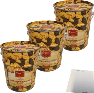 Produktbild von Esser Confiserie Butterspritzgebäck (3x1kg Metall-Eimer) + usy Block
