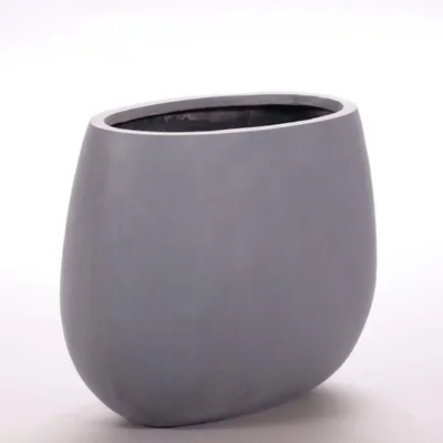 Produktbild von Elegant Einrichten | Pflanzkübel | Fiberglas | oval | 31x17x26cm | grau.