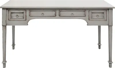 Produktbild von Casa Padrino Luxus Landhausstil Schreibtisch mit 4 Schubladen Antik Grau 136 x 70 x H. 77 cm - Handgefertigter Massivholz Bürotisch - Büromöbel im Landhausstil