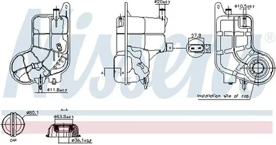Produktbild von NISSENS Ausgleichsbehälter Kühlmittel für AUDI A6 Avant (4F5, C6) Kühlwasser 996288