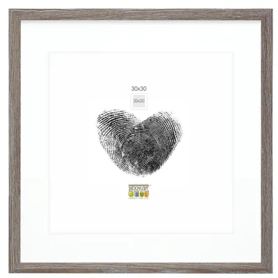 Image de Deknudt Cadre photo en bois S66KH3 brun-gris 30x30 cm avec passe-partout
