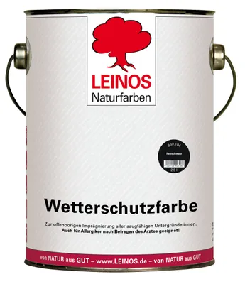 Produktbild von LEINOS Wetterschutzfarbe Rebschwarz 2,5 l für Holz außen, auf Naturölbasis