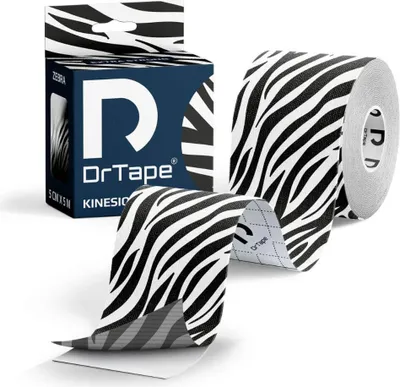 Zdjęcie produktu dla DrTape mocna wodoodporna taśma do tejpingu 5cm x 5m Zebra
