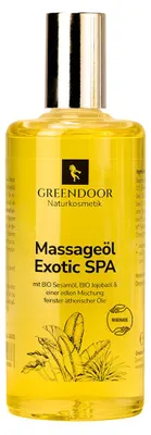 Produktbild von Exotisches Massageöl mit zarter Textur, blumig-holzigem Duft, natürlichen Inhaltsstoffen und seidigen Gleiteigenschaften