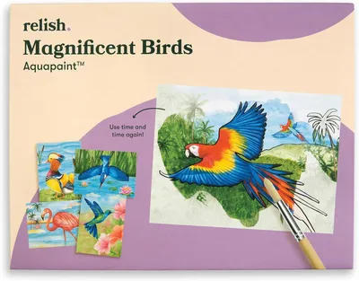 Productafbeelding van Aquapaints Activiteiten - Pakket van 5 Herbruikbare Waterverf Speelgoed, Prachtige Vogels, Alzheimer Producten & Geschenken voor Ouderen/Senioren