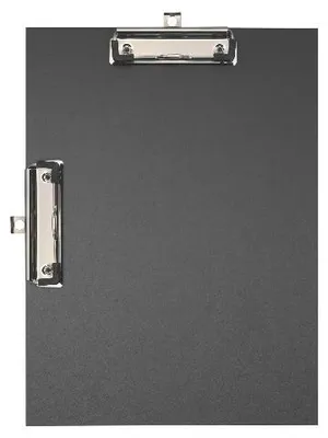 Image de Exacompta 10x Porte-bloc double clip papier enduit 23x32cm pour A4 Noir 18271E