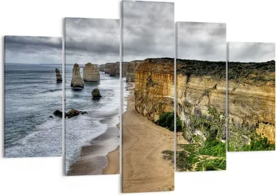 Produktbild von Bild auf Leinwand - Leinwandbild - Strand Ozean Landschaft - 150x100cm - Wand Bild - Wanddeko - Leinwanddruck - Bilder - Kunstdruck - Wanddekoration - Leinwand bilder - Wandkunst - EA150x100-0141