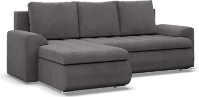 Produktbild von Links Ecksofa mit Schlaffunktion Foresta, Cord - Dunkelgrau