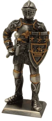 Produktbild von Zinnritterfigur mit Axt und Schild - Mittelalter Ritter Figur Zinnritter