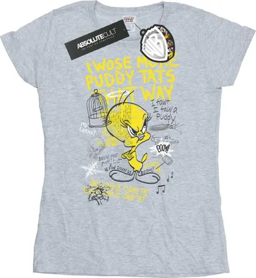 Produktbild von Looney Tunes - "More Puddy Tats" T-Shirt für Damen BI1485 (M) (Grau)