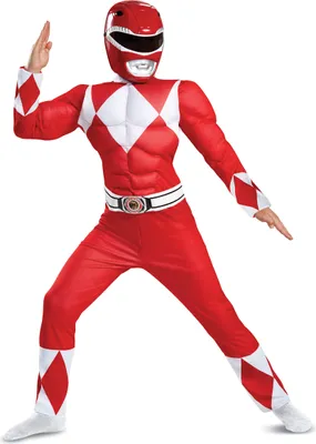 Immagine prodotto di Costume della serie Power Rangers™ per bambini rosso e bianco 7-8 anni (124-136 cm)