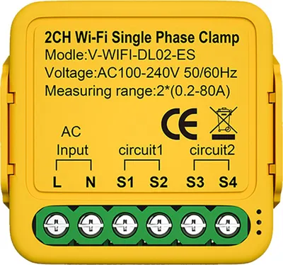 Obrázek produktu pro Tuya WiFi Smart Home Energy Monitor 2.4GHZ Smart Energy Meter Jednofázový monitor spotřeby 80A Solární proudový transformátor Monitor spotřeby elektrické energie Statistika elektřiny 100-240V AC 50/60Hz