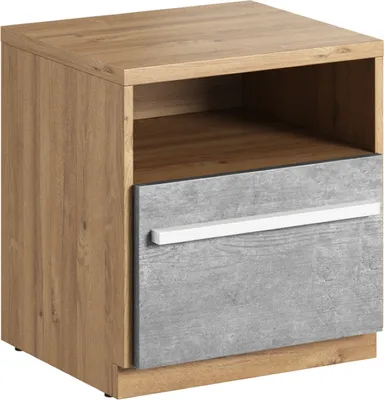 Produktbild von MINIO go for it, Nachttisch PLANO PN-09 Weisse/Nash/Betonfarbe