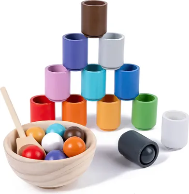 Produktbild von Holzklassifikation Stapelspielzeug, Sensorisches Spielzeug, für Kinder und Lernspielzeug für Farbklassifizierung und Zählen