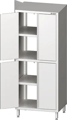 Produktbild von Durchreiche-Hochschrank mit Flügeltüren, 800x500x2000 mm, mit zwei Schrankräumen, verschweißt