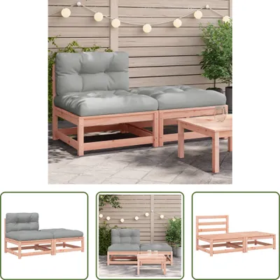 Immagine prodotto di Divano da giardino senza braccioli con cuscini e poggiapiedi The Living Store