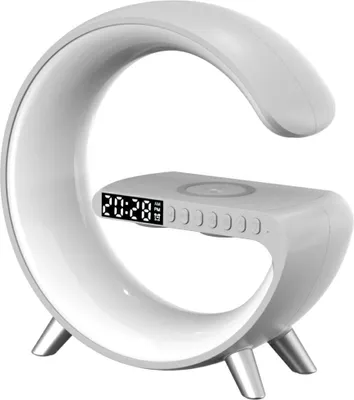 Zdjęcie produktu dla Wielofunkcyjna Lampka G Majesticline Z Budzikiem I Głośnikiem Bluetooth Biały