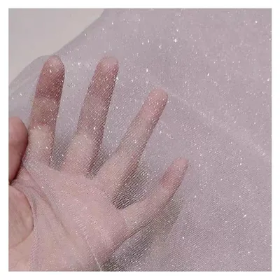 Glitzer-Tüllstoff, 150 cm breit, rosa, 1 m, für Deko und Tutu-Röcke