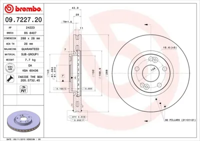 Produktbild von BREMBO Bremsscheiben (2 Stück) Vorderachse 09.7227.20
