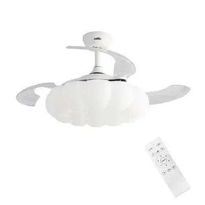 Obrázok produktu pre Biely stropný ventilátor so svetlom | Tichý <45 dB | 6 rýchlostí | Priemer 107 cm | Medený motor