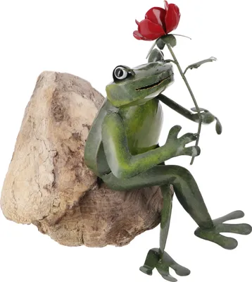 Produktbild von Deko Frosch aus Metall, Kantenhocker - Design 1, Grün, 25*14*17 cm, Dekoration Fürs Kinderzimmer