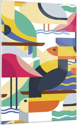 Produktbild von Bilder auf glas - Einteilig - Vogel Abstraktion - 70x100cm - Glasbilder - Wandbilder - Bilder - zum Aufhängen bereit - Wanddekoration aus Glas - Glas Bilder - Wandbild auf Glas - GPA70x100-3747