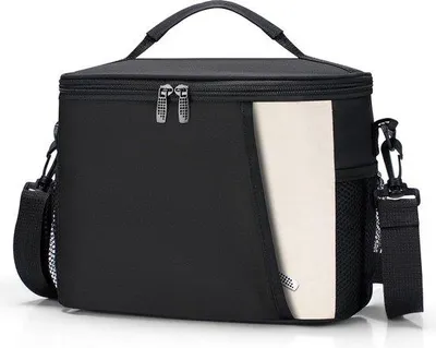 Image de Sac isotherme pour l'école 86 L - Thermique - Bandoulière réglable - Sac de pique-nique - École - Noir - Imperméable