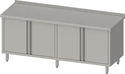 Produktbild von Arbeitsschrank mit Flügeltüren 2000x700x850 mm, mit Aufkantung, verschweißt