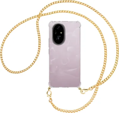 Produktbild von Handykette Backcover-Schutzhülle mit Band (Metall goldfarben) für Honor 200 - goldfarbene Kette