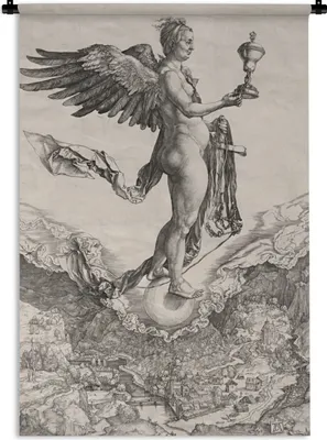 Produktbild von MuchoWow® Wandteppich Wandbehang Nemesis - Gemälde von Albrecht Dürer 60x90 cm Tapisserie Dekoration Wandtuch - Foto-Teppich - Abwaschbar