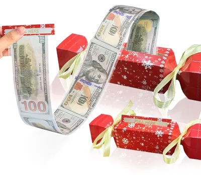 Weihnachts-Süßigkeiten-Sparbox für Bargeldgeschenke, 4 Stück, bunt