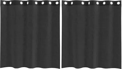 Produktbild von vidaXL Voile Vorhänge mit Ösen 2 Stk. Schwarz 140x140 cm