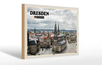 Produktbild von Holzschild Städte Dresden Deutschland Altstadt 30x20cm