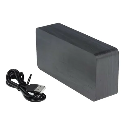 Produktbild von Elektronische Tischuhr mit Wetterstation + Sprachsteuerung, Batteriebetrieben oder USB-C Kabel Schwarz