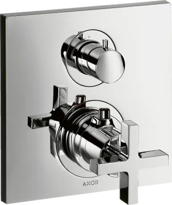 Produktbild von hansgrohe Thermostat AXOR CITTERIO Unterputz, mit Ab-/Umstellventil und Kreuzgriff chrom