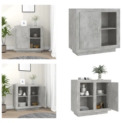 Zdjęcie produktu dla vidaXL Kredens betonowy biały 80x40x75 cm - Kredens - Kredensy - Szafka - Szafka do przechowywania