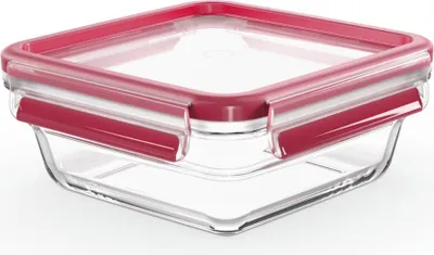 Zdjęcie produktu dla Tefal MasterSeal N10414, Pudełko, Kwadrat, 0,8 l, Przezroczysty, Czerwony, Szkło, 420 °C