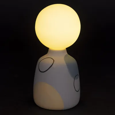 Keramik-LED-Tischleuchte, batteriebetrieben, 18 cm, modern