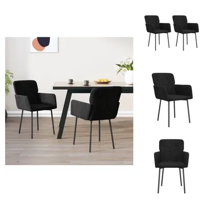 Produktbild von vidaXL Esszimmerstühle 2 Stk. Schwarz Samt - Esszimmerstühle