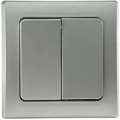 Produktbild von ChiliTec 21108 DELPHI Serien-Schalter 2-fach 250V/ 10A, inkl. Rahmen, UP, silber
