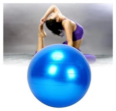 Produktbild von Fitness-Gymnastikball, 75 cm, Anti-Burst-Trainingsball mit dicker Wand, Rutschfester PVC Yoga-Balanceball mit Luftpumpe, Blau