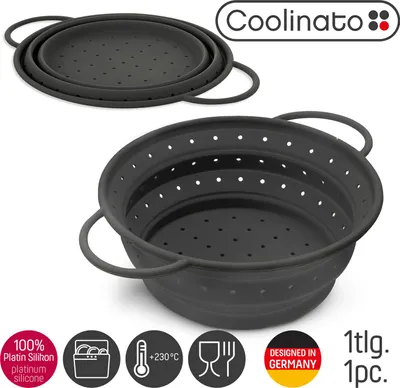 Immagine prodotto di Coolinato setaccio pieghevole in platino e silicone 24 cm grigio