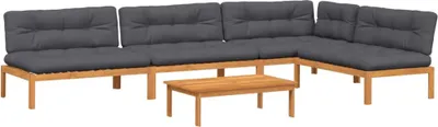 Produktbild von vidaXL 5-tlg. Garten-Sofagarnitur aus Paletten mit Kissen Akazienholz