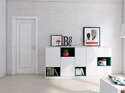 Productafbeelding van Famanu 3D Wandpanelen - Mat wit, 12 stuks