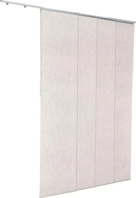 Image de SucceBuy Rideaux à panneaux 4 panneaux pour portes coulissantes Gris clair