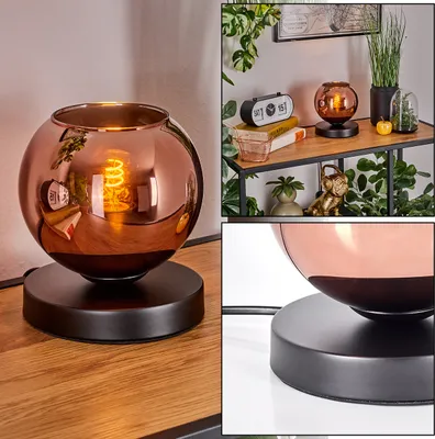 Produktbild von Cesaro Tischlampe aus Metall/Glas in Schwarz/Kupferfarben