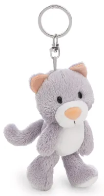Produktbild von Nici Schlüsselanhänger Katze Felli 10 cm grau/weiß Plüschkatze