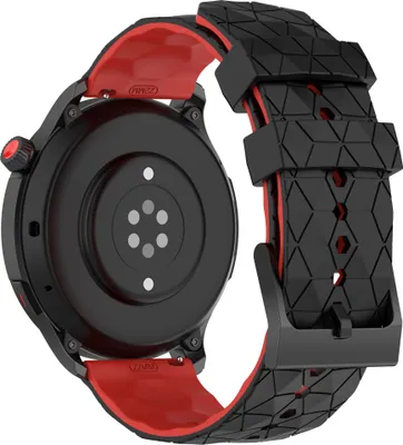 Produktbild von INF Einzigartiges Silikonarmband mit Fußballmuster, passend für 20 mm Rot