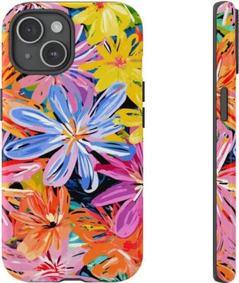 Produktbild von Buntes abstraktes Blumenmuster – Hülle Kompatibel mit iPhone 15
