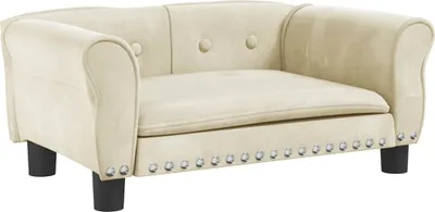 Obrázek produktu pro vidaXL Pelíšek pro psy Cream 70x45x30 cm Velvet